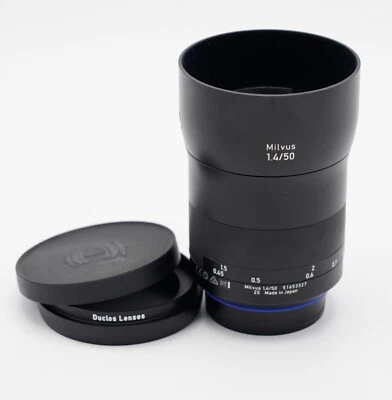 Zeiss Milvus 50mm f/1.4 Lens for Canon EF with Duclos Mod 80mm front and cap - Image 1 of 4