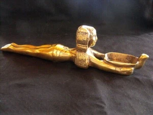 Nageuse Égyptienne Cuillère à Fards en bronze Vintage Cuillère à la nageuse - Picture 1 of 11