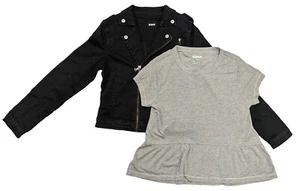 Hudson Kids! Girls 2pc Black Jacket and Grey Top Set - Picture 1 of 3