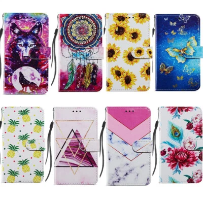 Painted Leather Flip Wallet Case Phone Cover for Samsung S25 S24 S23 S22 S21 S10 - Image 1 of 4