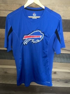Buffalo Bills Majestic Coolbase Men's T-Shirt Blue Size M - Picture 1 of 3