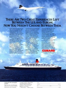 1988 Cunard: Two Great Experiences Left, Concorde Vintage Print Ad - Bild 1 von 1