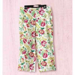 Pantalones elásticos recortados con cremallera frontal floral Willi Smith - Talla 12P. - Imagen 1 de 7