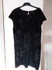 Size 14 Next Bnwot Black Sequin Lined Soft Stretch Tunic Dress, Great Quality