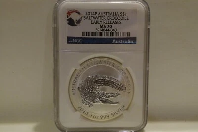 2014-P, NGC MS70 Australia Saltwater Croc. - Image 1 of 2