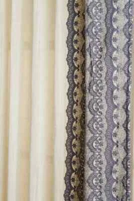 Cortina Anthropologie Panel CLARA Gris Bordado Tejido Algodón 63 x 50 Nueva con Etiquetas Foto 1 de 2