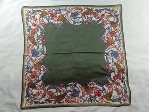 Celine Paris Cotton Scarf Scarves Headband Vintage Green Pattern 17"×17" - Picture 1 of 5
