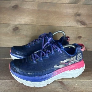 hoka one bondi 5 womens size 8.5 shoes purple athletic running sneakers - Picture 1 of 8