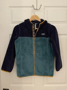 LLBean Hi Pile Fleece Warm Youth Boys 10-12 Hooded Full Zip Jacket Free Shipping - Picture 1 of 6