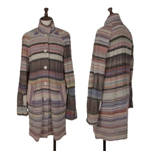 M.&KYOKO Wool Blend Design Weave Hight-neck Knit Jacket Size 1(K-149080) - Picture 1 of 12