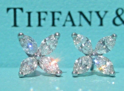 $15,200 TIFFANY & CO. VICTORIA .92 DIAMOND STUD EARRINGS MEDIUM PLATINUM RECEIPT - Image 1 of 4