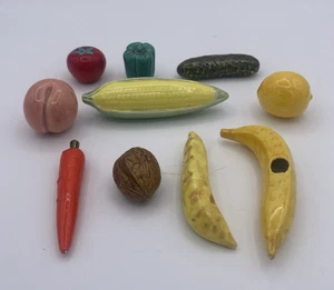 Lote colorido de frutas y verduras miniatura de cerámica vintage - Imagen 1 de 6