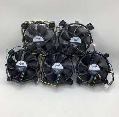 Lot of 5 Intel E33681-001 Socket 775 CPU Cooler w/ 4-Pin PWM Fan Heatsink | OEM - Image 1 of 4