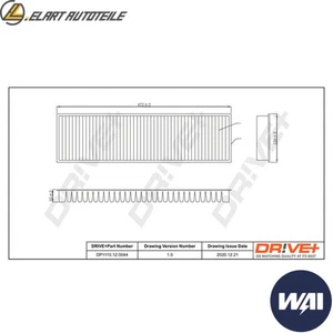 FILTER INNENRAUMLUFT DP1110.12.0044 FÜR MINI W10 B14 A 1.4L W11B16A 1.6L 4cyl - Picture 1 of 8