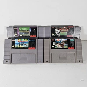 Lot of 4 SNES Cartridges Video Games Untested- PGA Tour Golf, Ken Griffey Jr. - Picture 1 of 13