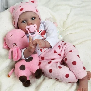 Reborn Puppe Mädchen 55 cm Weiche Silikon Neugeborenen Puppe Lebensechte - Bild 1 von 9