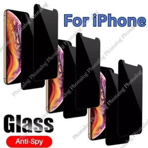Privacy Screen Protector Tempered Glass Lot For iPhone 16 15 14 13 12 11 XR 8 7 - Picture 1 of 29