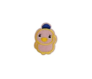 Pink Chick In Blue Hat Embroidered Cute Patch For Clothing Repair & Accessories - Picture 1 of 5