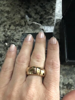 Anillo Versace Griego Llave Bomba 18k - Oro Amarillo - Talla 6 Foto 1 de 4