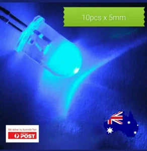 10 PCS 5mm Round Blue Water Clear LED Light Diodes Kit  - Picture 1 of 3