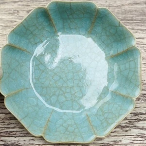 5.1" China Old Porcelain Song dynasty ru kiln cyan glaze Ice crack Brush Washer - Picture 1 of 9
