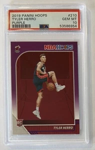 2019-20 Tyler Herro Panini NBA Hoops Purple #210 PSA 10 Rookie RC *Pop 13* - Picture 1 of 3