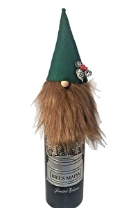 Handcrafted Holiday Gnome Gift Wine Bottle Topper All Occasion Décor Christmas B - Picture 1 of 8