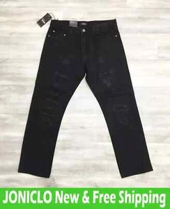Jeans Herren Neu Mit Etikett Straight Schwarz Veno Distressed V1781 - Bild 1 von 5