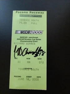 6/19/2000 Jeff Chandler #18 Pit Crew Member SIGNED AUTOGRAPHED Pocono 500 Ticket - Picture 1 of 3
