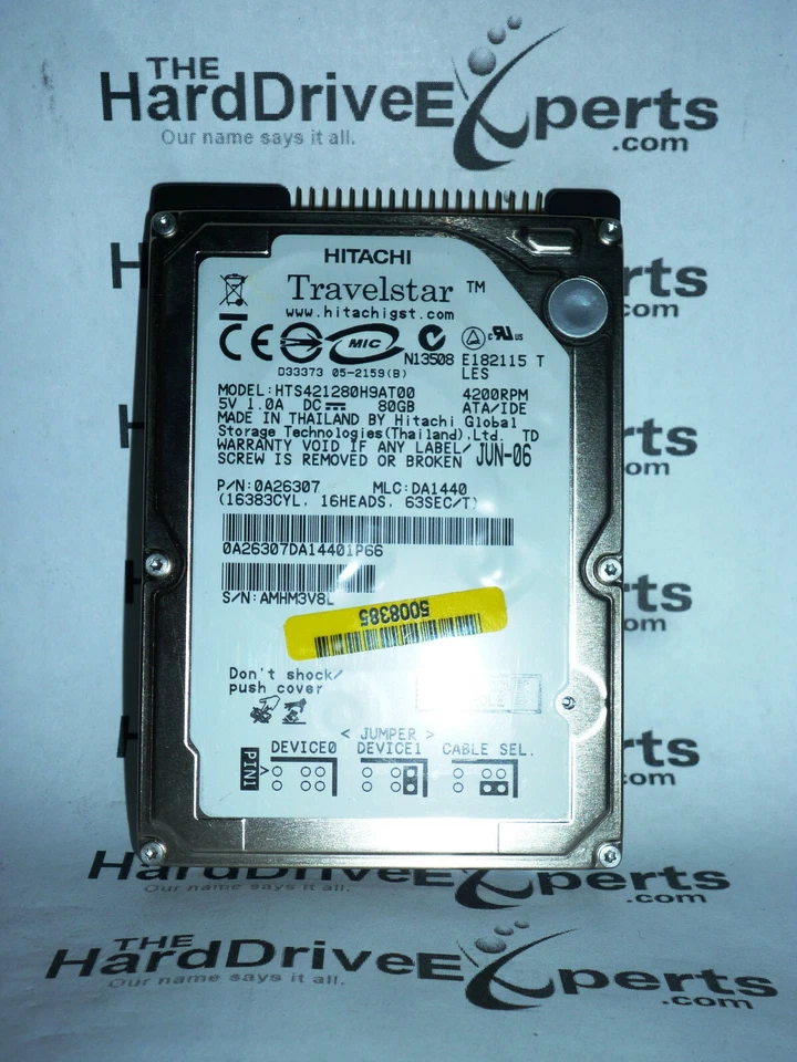 Hitachi 0A26307 MLC: DA1440 80gb 4200rpm ATA/IDE Hard Drive HTS421280H9AT00 - Image 1 of 1