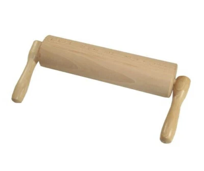 Teigrolle abgewinkelte Griffe Holz Nudelholz Teigroller Rollholz Roller - Bild 1 von 3