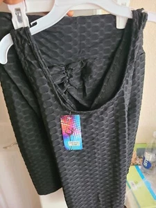 Womens 2 Pieces Yoga Set U-Notched Neck Crop Tank Tops Stretchy Size S/M - Picture 1 of 9