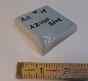 1 pc. *Azure Blue* Ceramic Bullnose Inside Corner Tile 2" X 2" American Olean - Picture 1 of 12