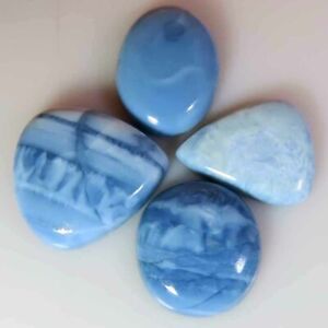 76.90 Cts 100% Natural African BLUE OPAL Cabochon ~4 PCs Lot~ Loose Gemstones