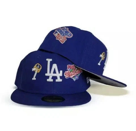 LA DODGERS FITTED HAT 7 3/8 NEW ERA Los Angeles Rings & Champions MLB club cap Cover