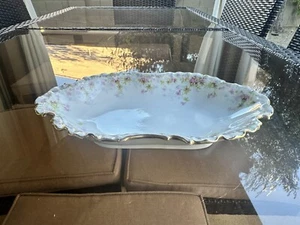 Rosenthal Monbijou Oval Serving Dish 9”x 6” Floral Gold Trim- Bavaria Germany - Picture 1 of 8