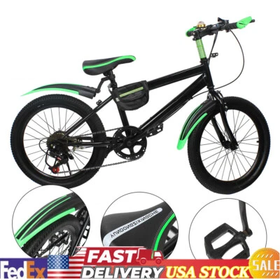 20" Mountain Bike 7-Speed Carbon Steel Children Kids Disc Brake Bicycle Bike New - Image 1 of 4