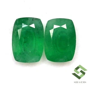7x5 mm Certified Natural Emerald Cushion Cut Pair 1.86 CTS Untreated Loose Gems - Picture 1 of 6