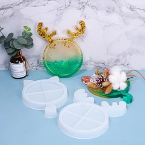 Xmas Silicone Snack Storage Tray Mold Christmas Elk Mold Festival Decor Gifts - Picture 1 of 14