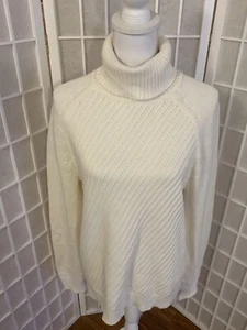 Express Womens Turtleneck Knit Sweater Color Beige Size Medium - Picture 1 of 8