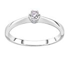 9ct White Gold 0.15ct Solitaire Engagement Ring size J to T - Simulated Diamond