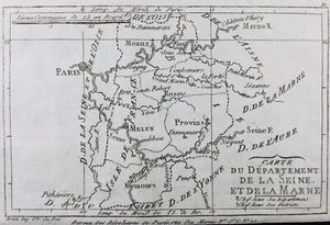 Seine et Marne 1790 La Ferté Gaucher Bray Nemours Melun Provins Lagny Sezanne - Picture 1 of 4