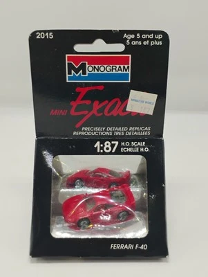  Monogram Mini Exacts 1:87 HO Scale Red Ferrari F-40 - Image 1 of 4