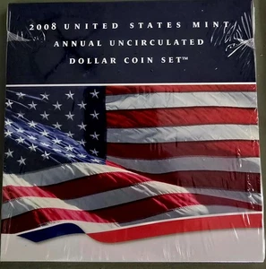2008 United States Mint Annual Uncirculated Dollar Coin Set, Sealed - Picture 1 of 3