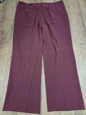 Zac + Rachel Maroon Dark Red Women's Straight Leg Dress Pants Plus Size 20W - Image 1 of 3