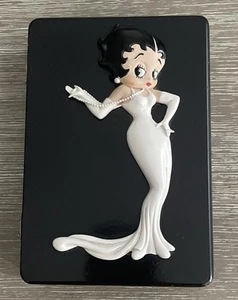 Betty Boop Hinge Lacquered Wood Black Box 3D by Croce 6.5”x4.5” - Picture 1 of 6