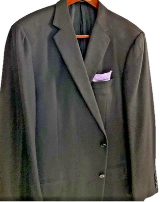 Ermenegildo Zegra Timeless Quality Black SB Sport Coat Lux Silk &Cashmere Sz 50R - Image 1 of 4