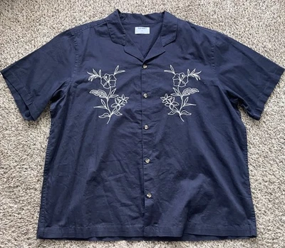 Old Navy Camp Shirt Mens XXL Short Sleeve Floral Embroidered NEW - Image 1 of 4