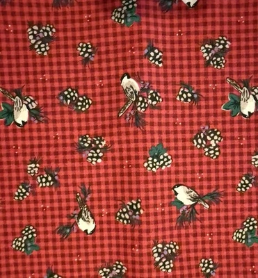 St Nicole Designs Benartex Fabric Christmas Birds & Pinecones 43 x 44” - Image 1 of 3