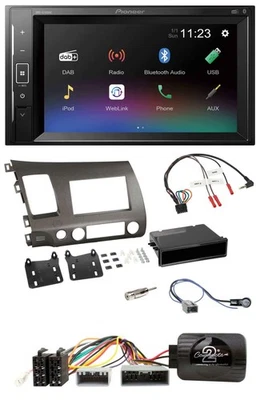 Pioneer DAB Lenkrad 2DIN Bluetooth USB Autoradio für Honda Civic 06-10 Hybrid an - Bild 1 von 4